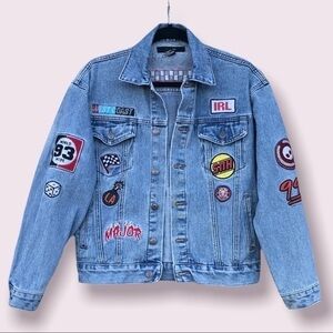 Forever 21 Patched Jean Jacket Size S